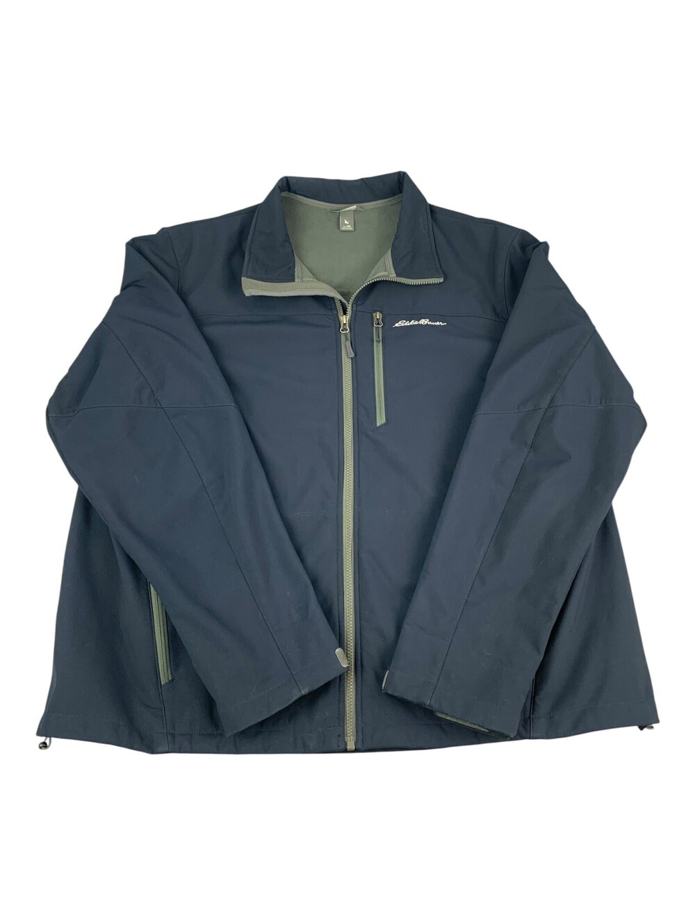 EDDIE BAUER Full Zip Jacket Sandstone Navy Blue Storm Water Repel Men’s Size 2XL
